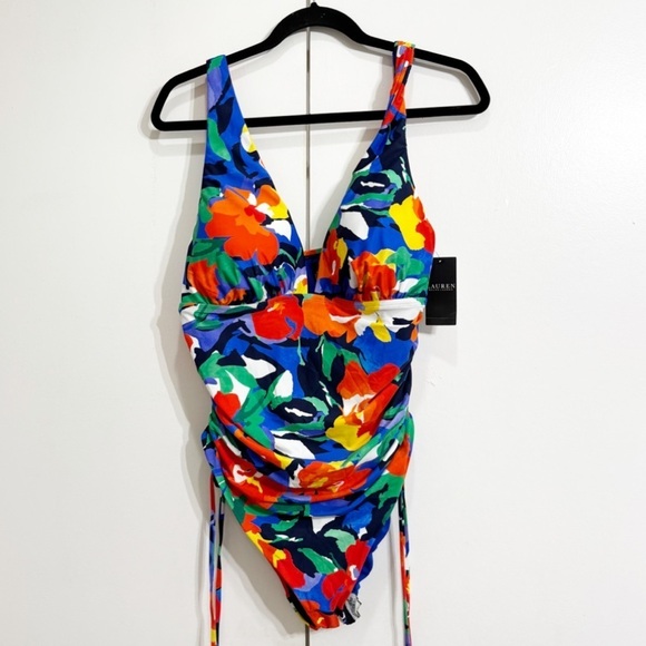 Ralph Lauren Floral Tropical One Piece Swimsuit Size 18W - Picture 3 of 7